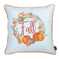 Decorative Fall Thanksgiving Throw Pillow Cover Set of 2 Plaid & Pumpkins