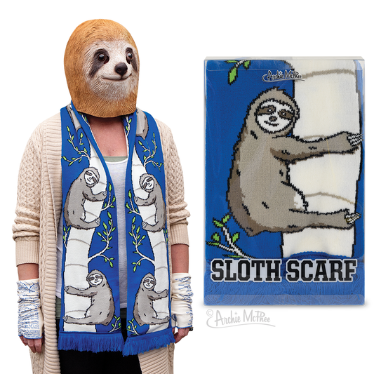 Sloth Long Soft-Knit Scarf | Unisex | 71" Long