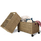 Woven Storage Baskets on wheels (Set 2) | Under Counter & Under Desk Storage - Toy Organizer